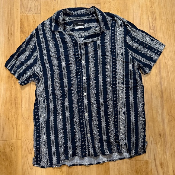 Original Use Navy and White Striped Men's Shirt - Picture 1 of 4